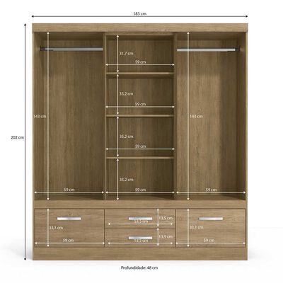 Imagen 2 del producto Clóset Yardas S453 4 Puertas 4 Cajones