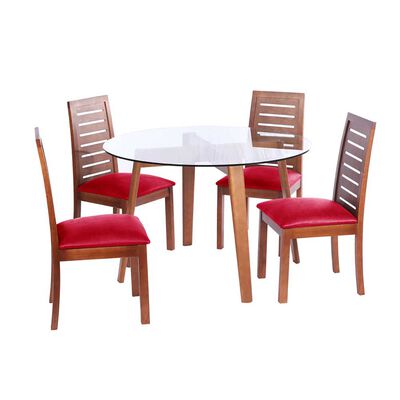 Juego de Comedor Latam Home Valencia 4 Sillas Rojo