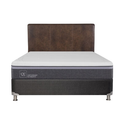 Box Spring CIC 2 Plazas Ortopedic Advance + Respaldo Baker