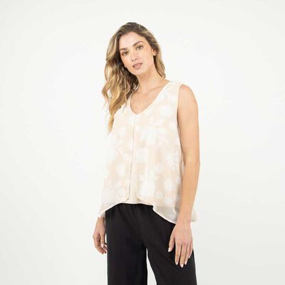 Blusa Sin Mangas Mujer Zibel Beige, Morado, Negro