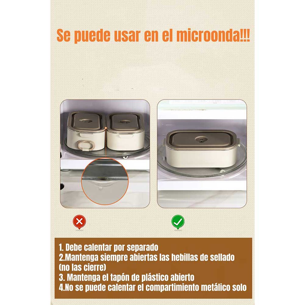 Lonchera Bento Crema LuBabycas