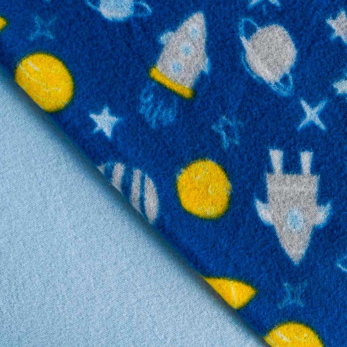 S&aacute;bana de polar American Family 1,5 Plazas Planetas Azul