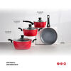 Bater&iacute;a de cocina Aluminio Forjado 7 Piezas Rojo