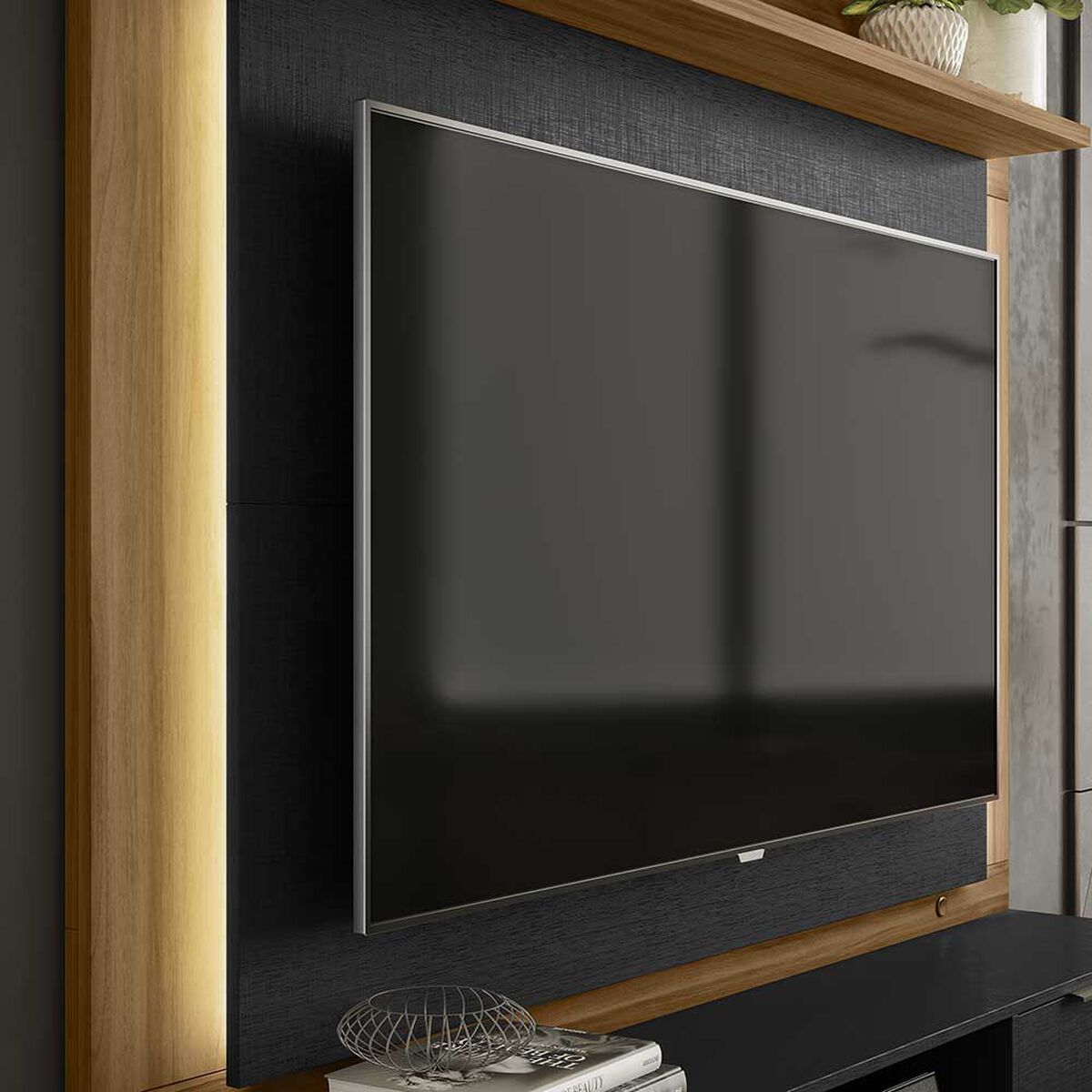 Panel TV Home Mobili Cliff Hasta 55" Negro