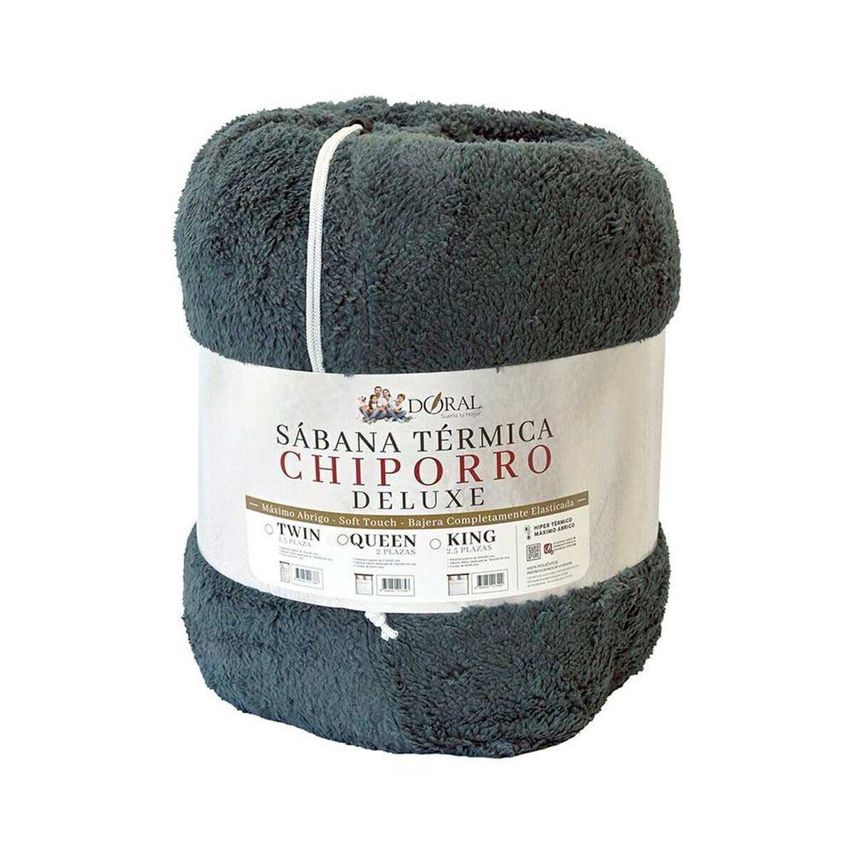 Juego de S&aacute;banas Chiporro Doral 2 Plazas Senses Gris Oscuro