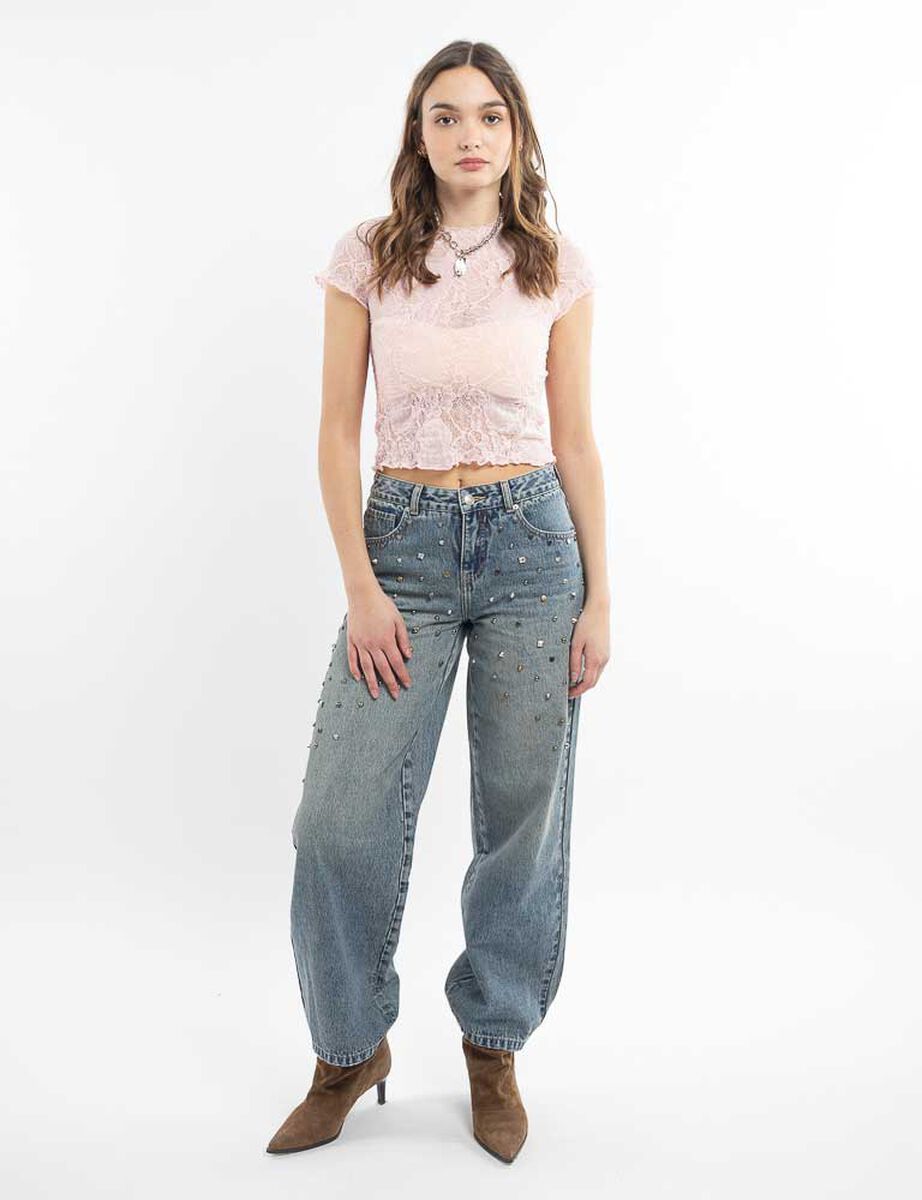 Polera Crop Manga Corta Mujer Icono