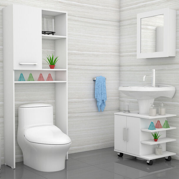 Mueble Lavamanos + Mueble Botiquín+Mueble Optimizador TuHome