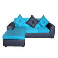 Sofá Modular Muebles MYM Marcia 4 Cuerpos Negro Turquesa