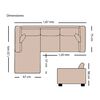 Sofá Seccional Izquierdo Living Factory Eko 3 Cuerpos Beige