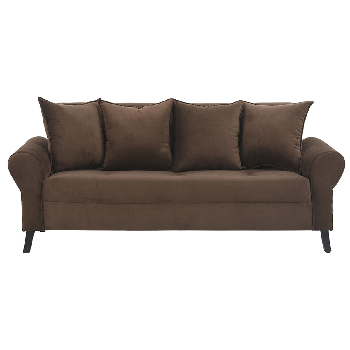 Juego de Living Felpa Bodevir Lua 3-1-1 Chocolate