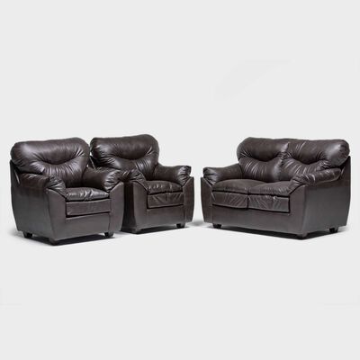 Juego de Living Almore Belén Sofá 2 cuerpos + Dos sillones 1 cuerpo Café