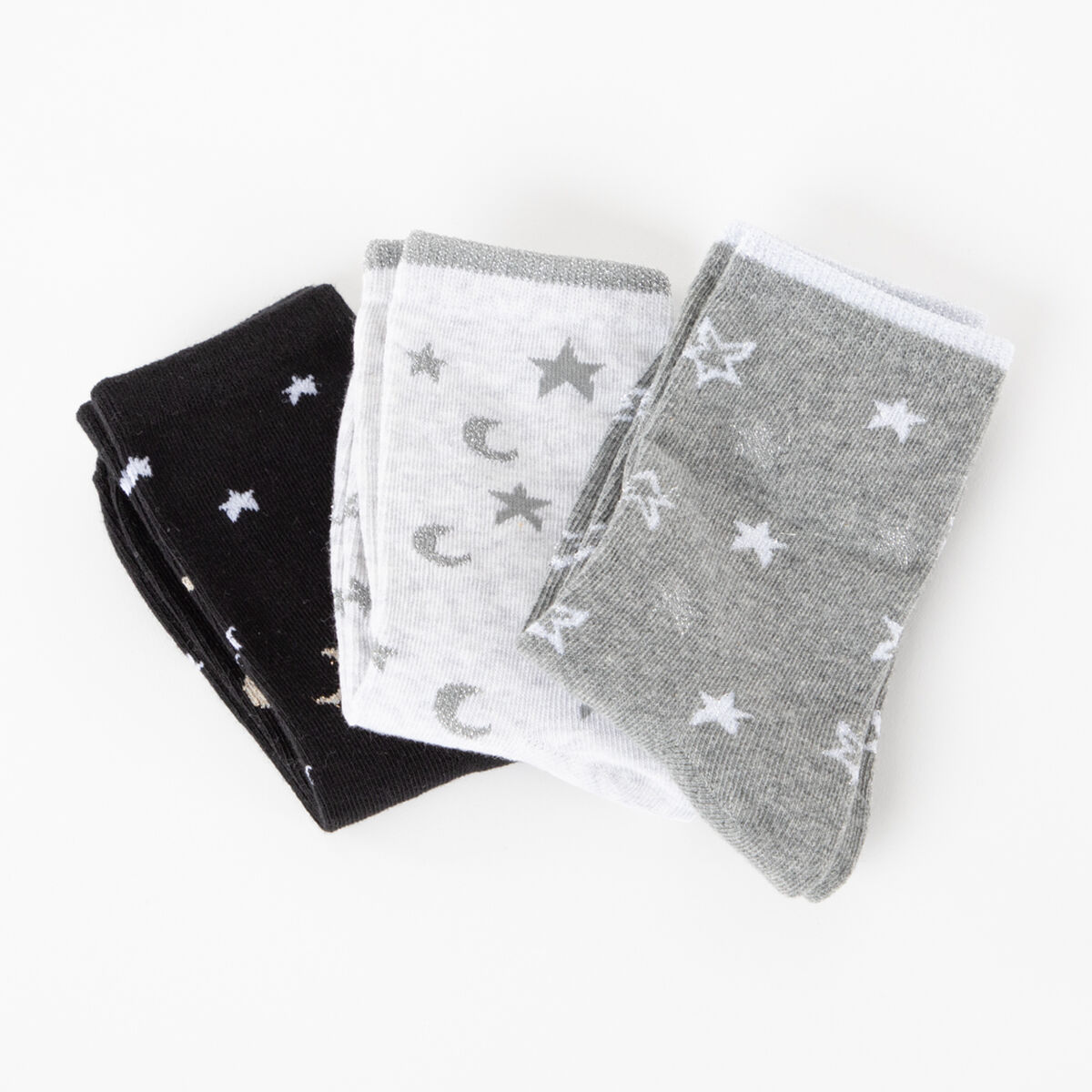 Pack 3 Unidades Calcet&iacute;n Largo de Algod&oacute;n Mujer Icono