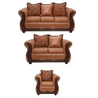 Juego de Living Black Factory Sofia Sofá 3 Cuerpos + Sofá 2 Cuerpos + Sillón 1 Cuerpo Terracota