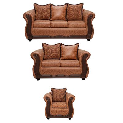 Imagen 1 del producto Juego de Living Black Factory Sofia Sofá 3 Cuerpos + Sofá 2 Cuerpos + Sillón 1 Cuerpo Terracota