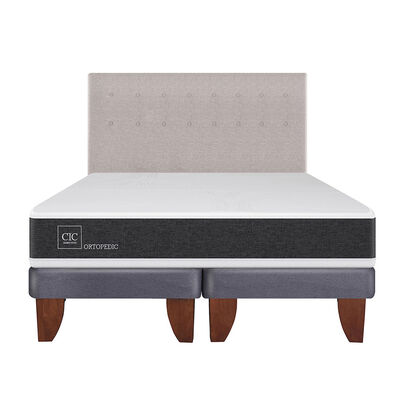 Cama Europea CIC Base Dividida King Ortopedic + Respaldo Tigris