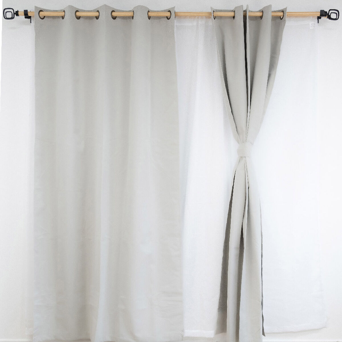 Set Cortina Doral Muguet 6 Piezas 140x220 cm Crudo