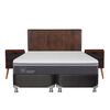 Box Spring CIC Base Dividida King Ortopedic Advance + Respaldo + 2 Veladores Baker