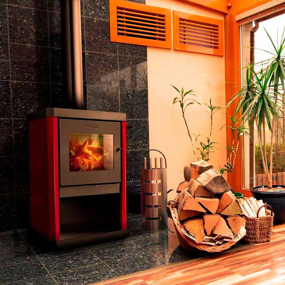 Calefactor a Leña Amesti Classic 400 Rojo | Abc