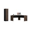 Combo Escritotio + Biblioteca 1 Puerta TuHome Home Office Negro Soft-Co&ntilde;ac