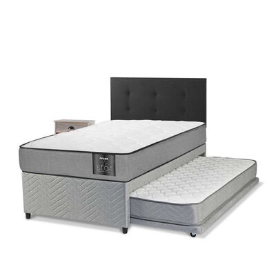 Imagen 2 del producto Diván Flex 1 Plaza Star + Respaldo Royal + Velador Rock