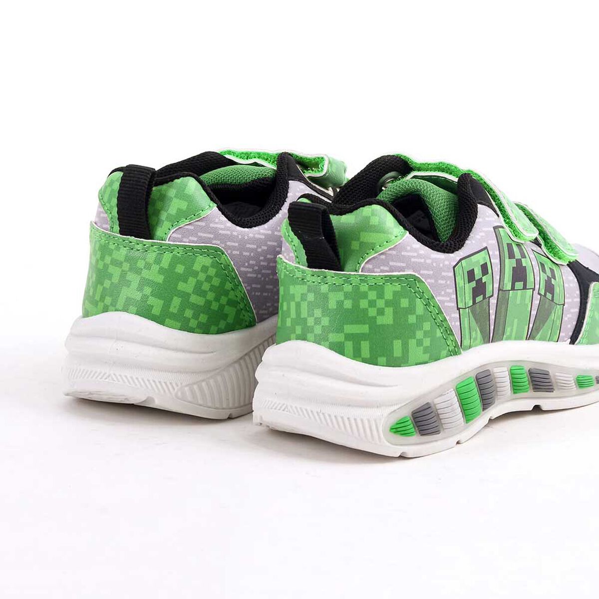 Zapatilla Con Luces Creeper Ni&ntilde;o Minecraft