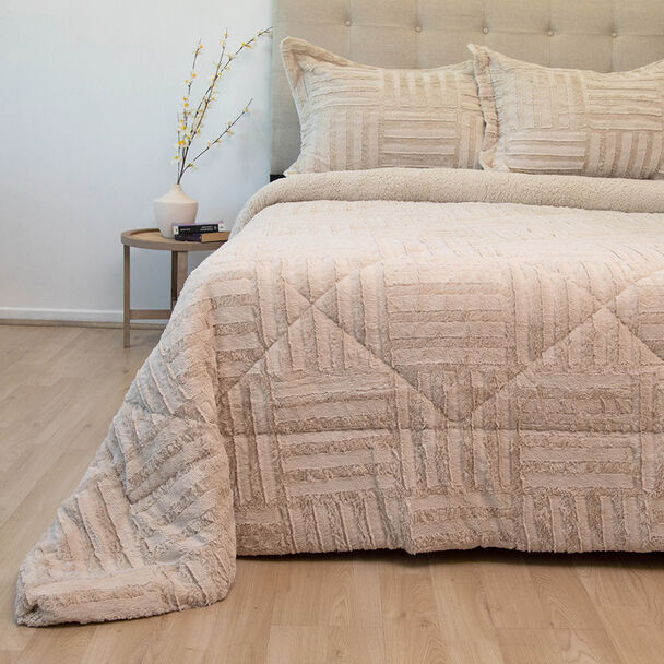 Cubrecama Doral 2 Plazas Beige Senses