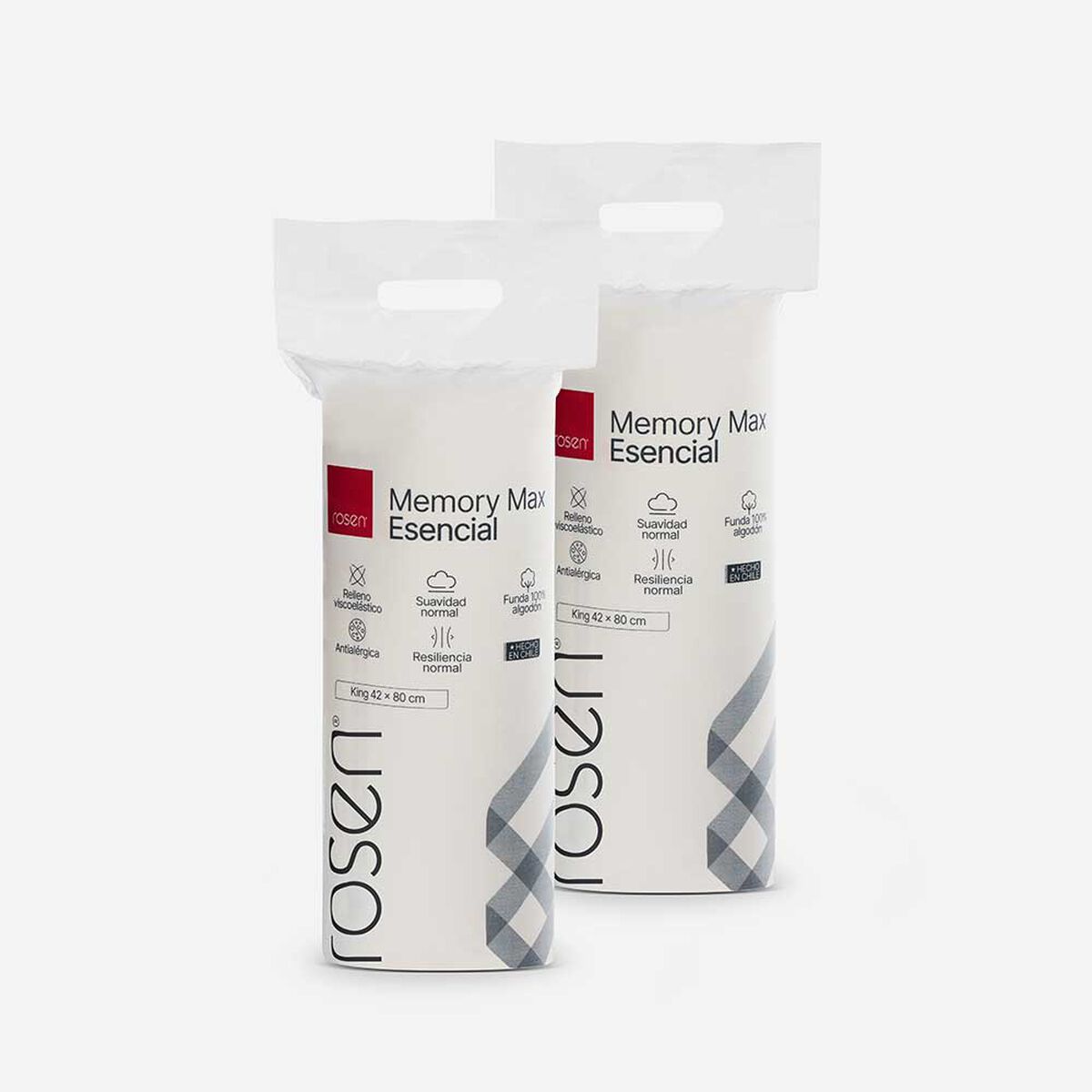 Set 2 Almohadas Rosen Memory Max Esencial 50x90 cm