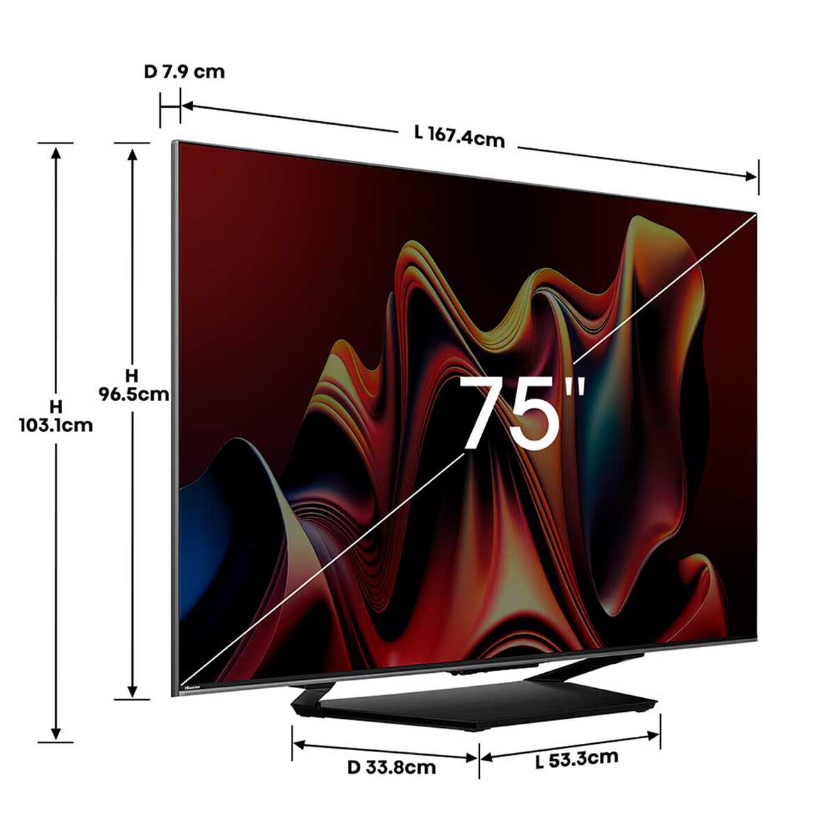 Mini LED 75'' Hisense 75U7N Smart TV 4K