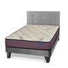 Cama Europea Flex 1,5 Plazas Juvenil Morado + Respaldo Royal Gris