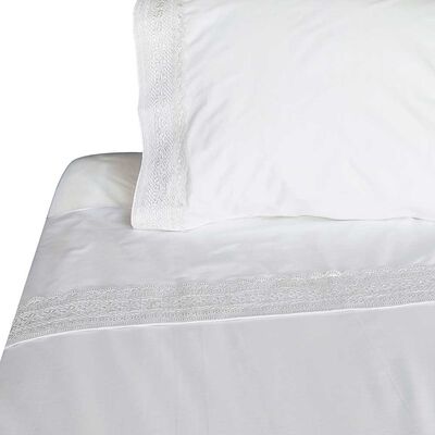 Juego de Sábanas Illusions 180 Hilos 1,5 Plazas Broderie Blanco