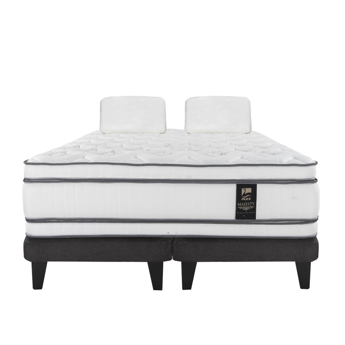 Cama Europea Flex 2 Plazas Majesty + 2 almohadas