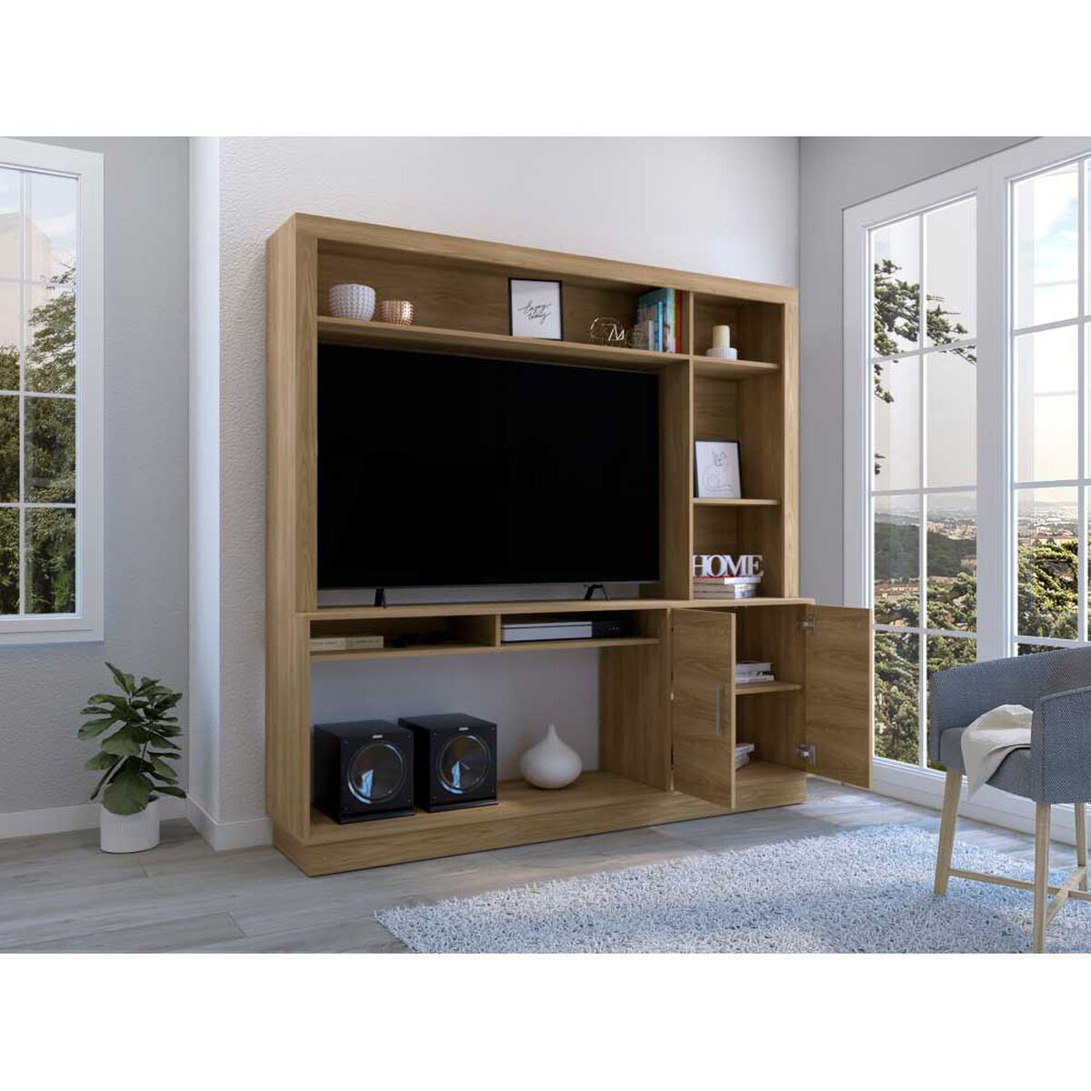 Estante TV TuHome Cantabria Hasta 55" Fresno Europeo