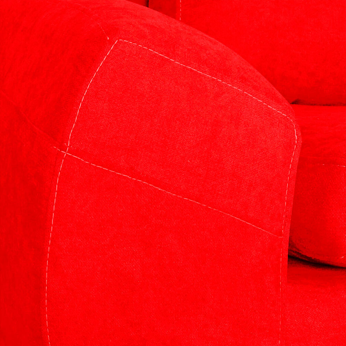 Seccional Derecho Elegant Houston Cheise Tela 5 Cuerpos Rojo