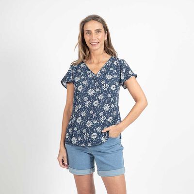 Blusa Cuello V Manga Corta Mujer Portman Club