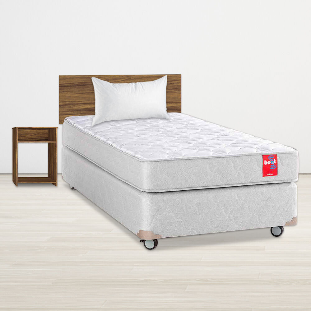 Combo Cama Americana Rosen 1,5 Plazas Beat + Respaldo 1,5 Plazas +