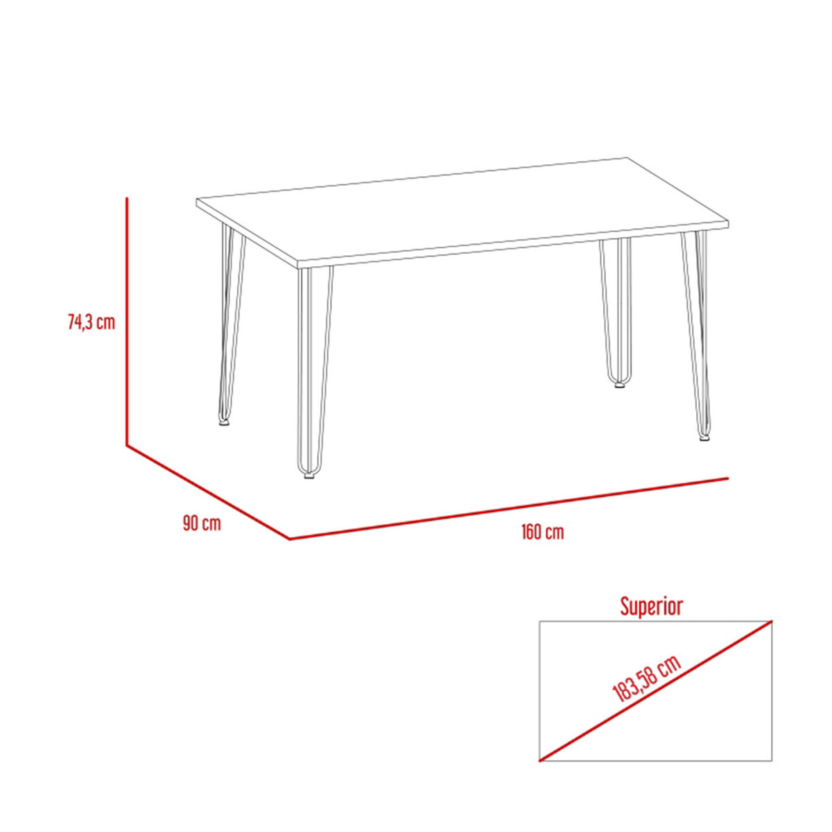 Mesa de Comedor TuHome Vassel