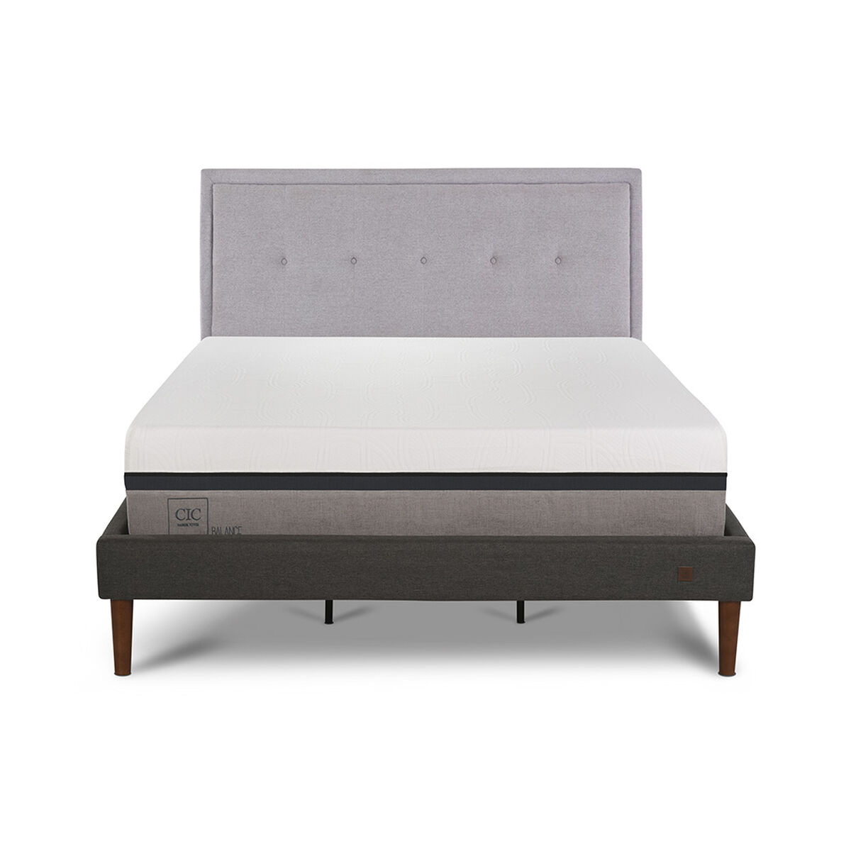 Cama Europea CIC Curve King Balance + Respaldo Ganges