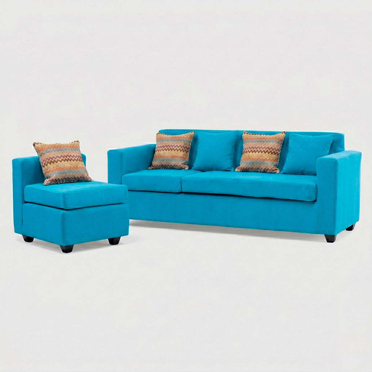 Seccional Muebles MPR Jazm&iacute;n 4 Cuerpos Turquesa