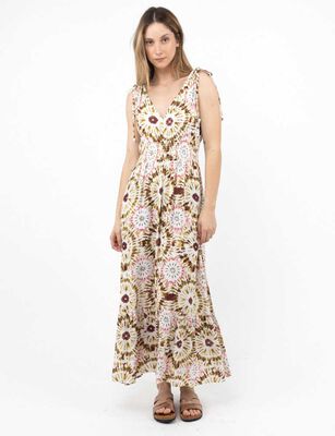 Imagen 2 del producto Vestido Maxi Sin Mangas Mujer Alma Crudo, Morado, Rosado