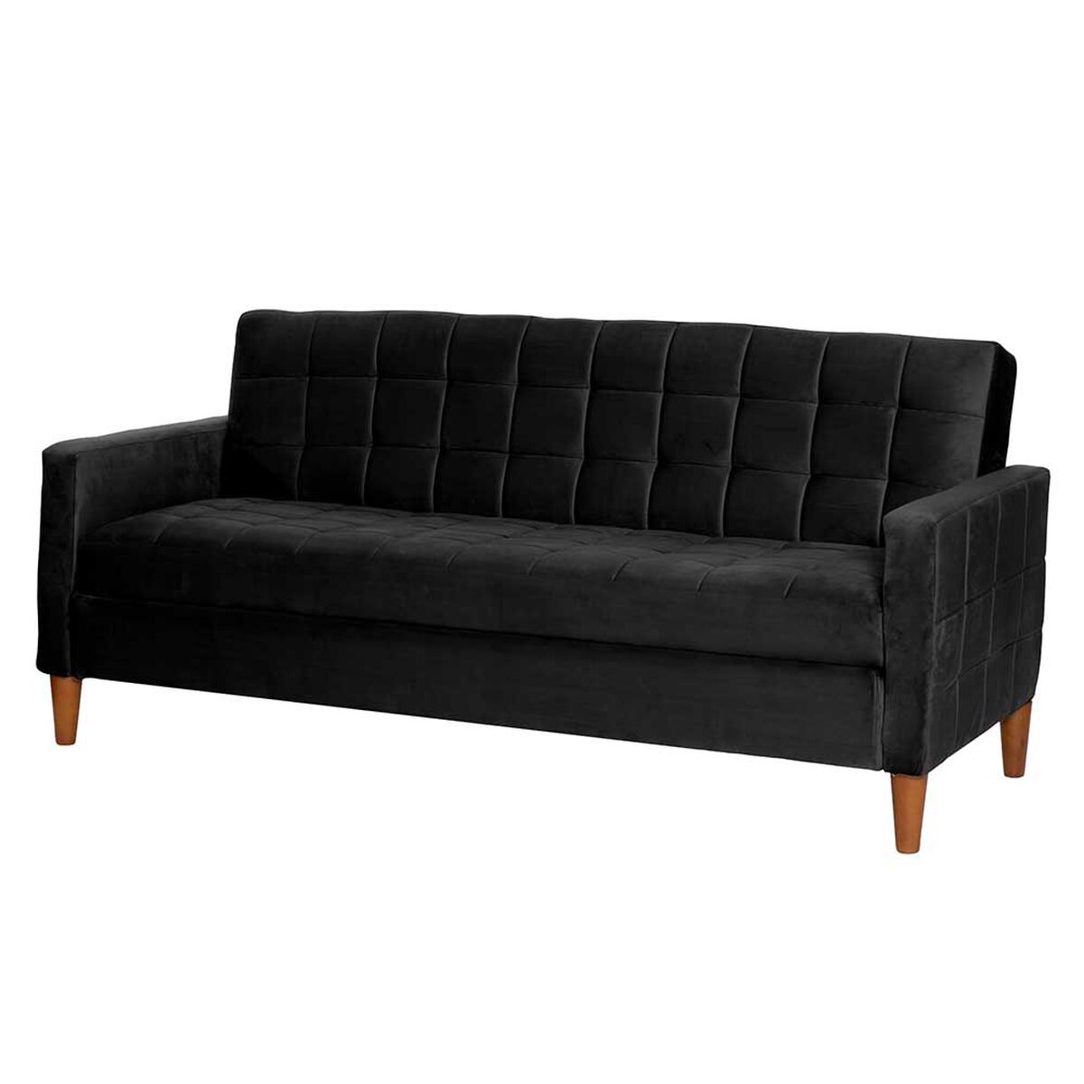 Futón Latam Home Genova Velvet 3 Cuerpos Negro