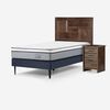 Cama Europea Rosen 1 Plaza Indie + Respaldo + Velador Dolce