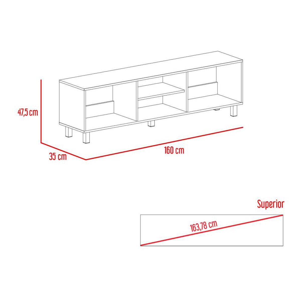 Combo Rack TV65 + Mesa de Arrimo TuHome Nomik Blanco Rovere