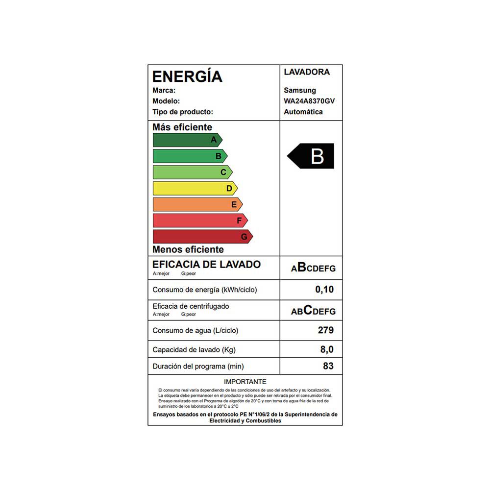 Lavadora Automática Samsung WA24A8370GV/ZS 24 kg Bubble Storm, foto 8