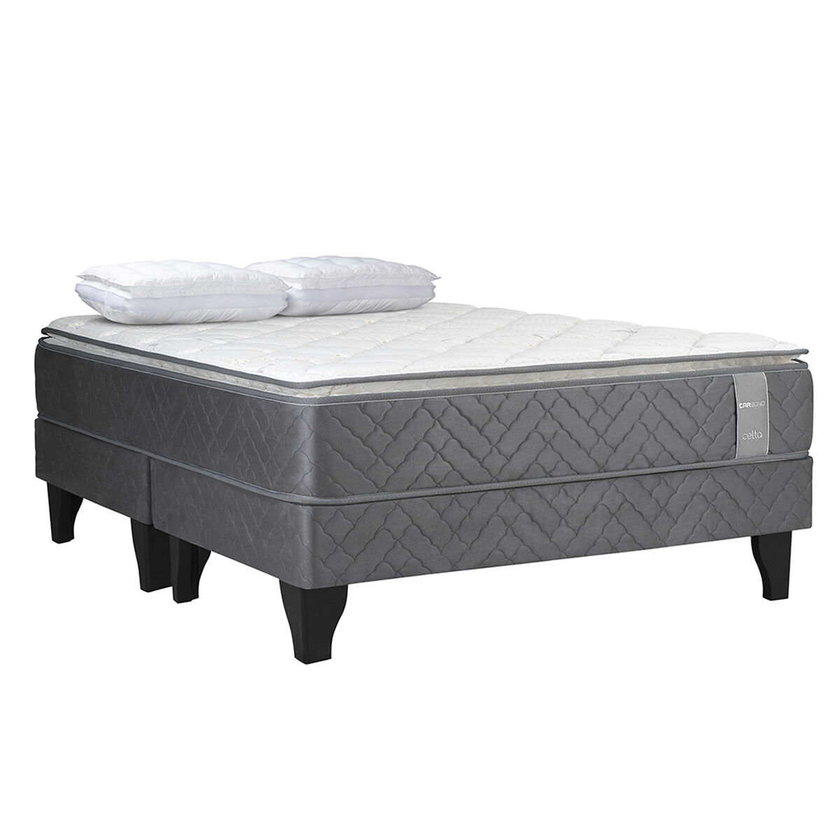 Cama Europea Celta Carbono King + 2 Almohadas Cotton Top 50 x 90 cm