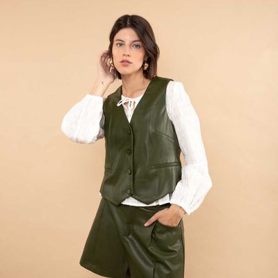 Blazer Gillete Ecocuero Mujer Zibel