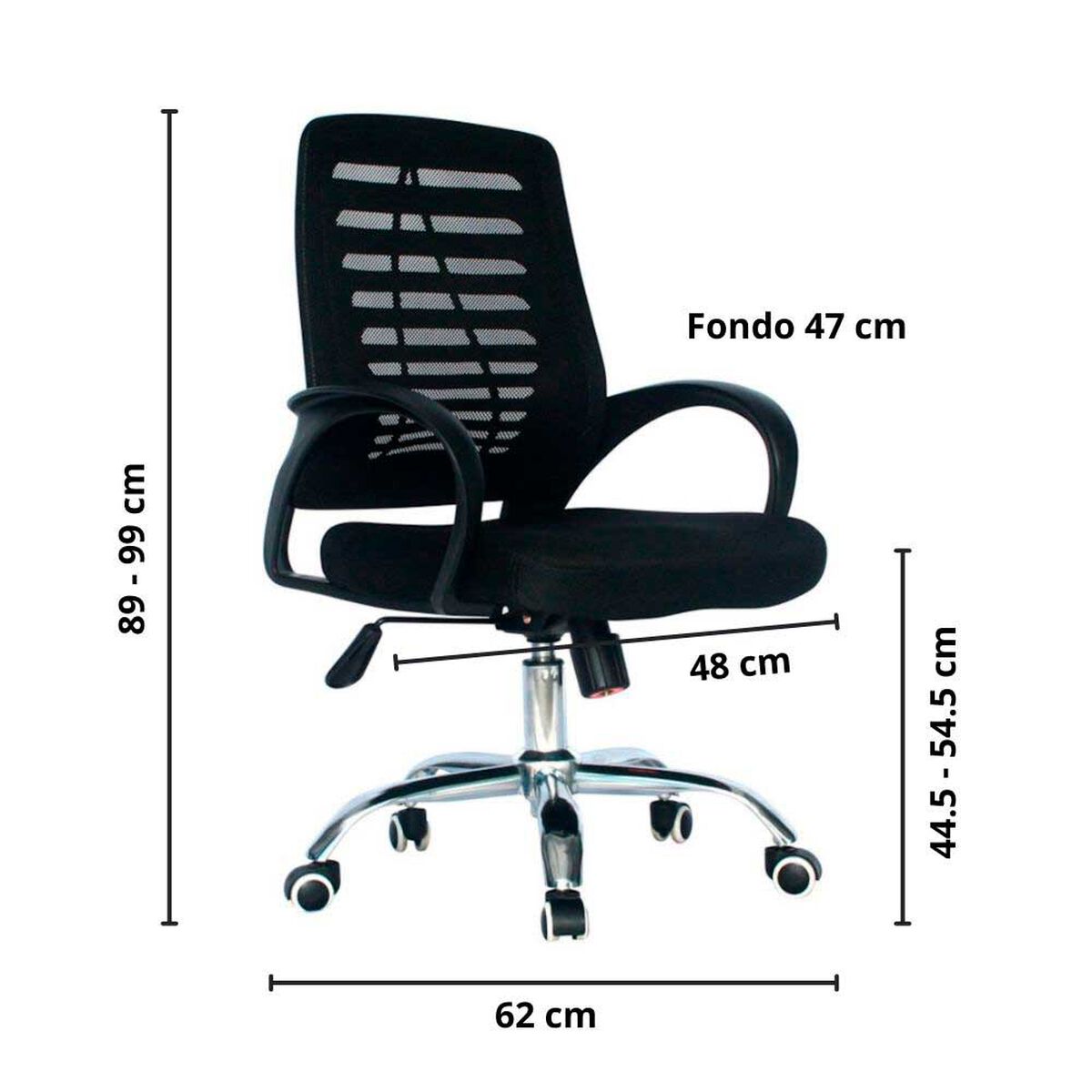 Silla de Escritorio Arthome Barcelona Negra