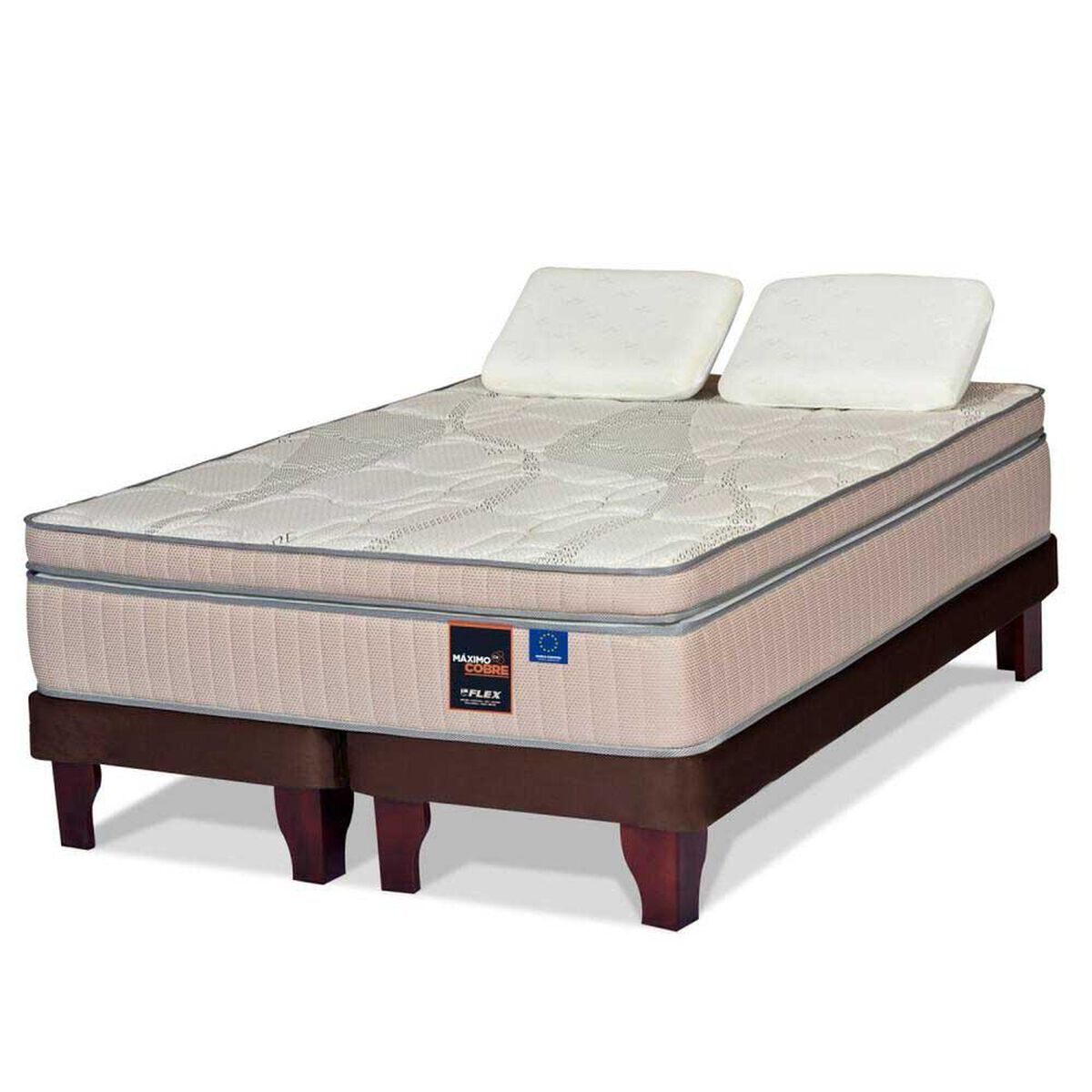 Cama Europea Flex King Maximo Cobre + 2 almohadas