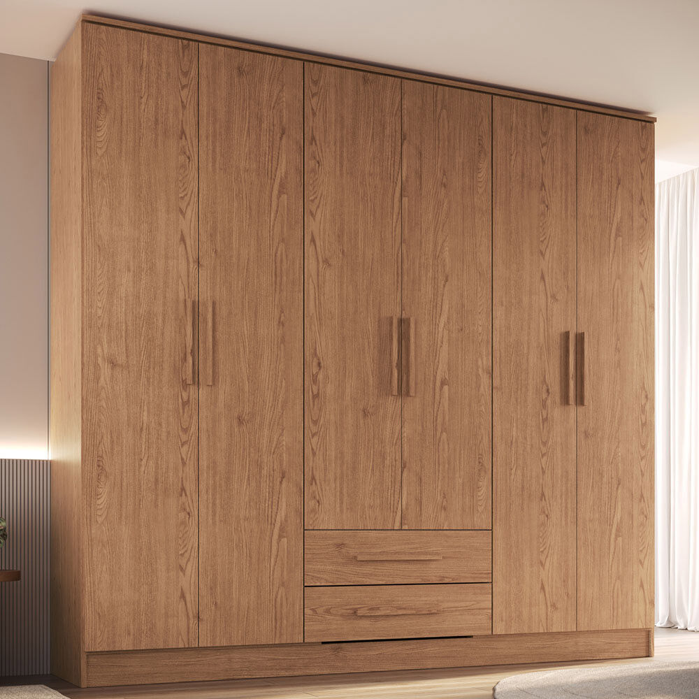 Closet Vekkahome Americano 6 Puertas 2 Cajones Café