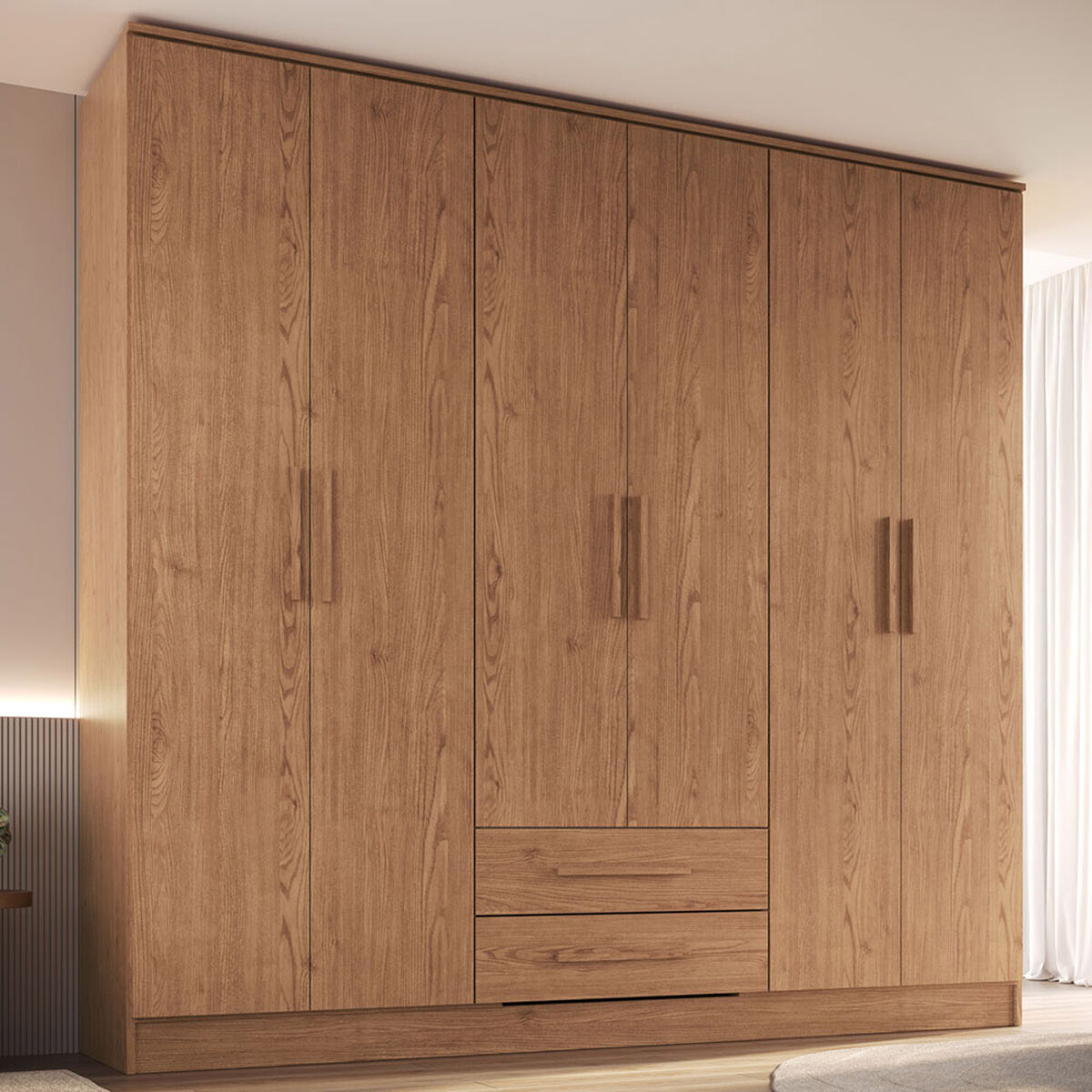Closet Vekkahome Americano 6 Puertas 2 Cajones Caf&eacute;