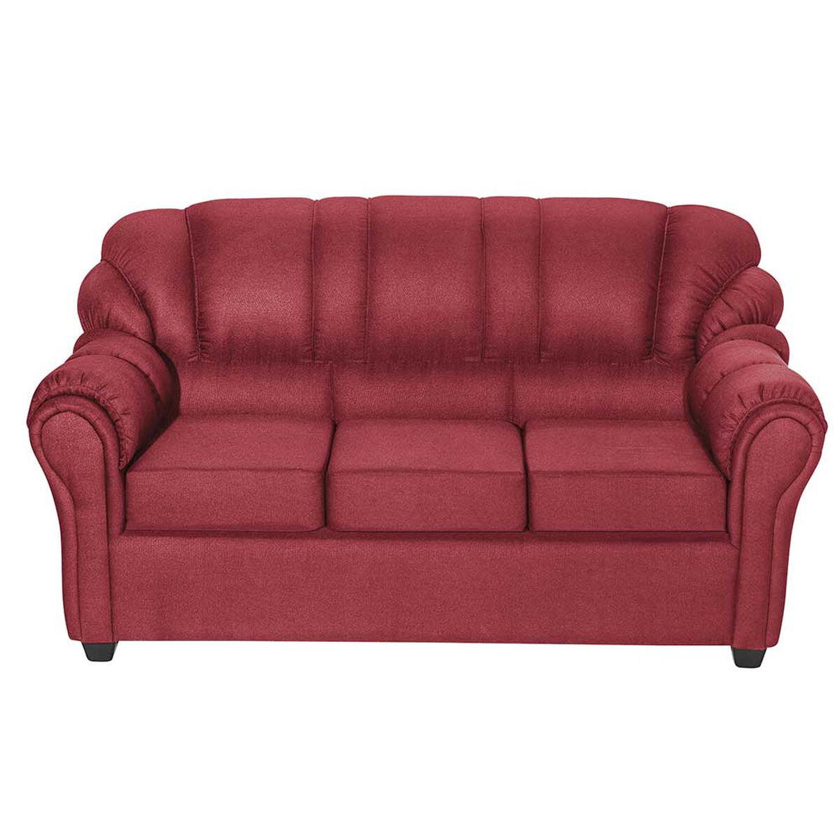 Juego de Living Muebles M&E Natoga Sofá 3 Cuerpos + Dos Sillones 1 Cuerpo Burdeo